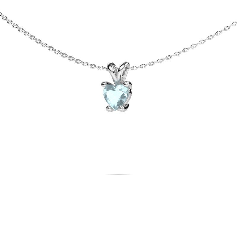 Pendant Sam Heart 585 white gold aquamarine 5 mm