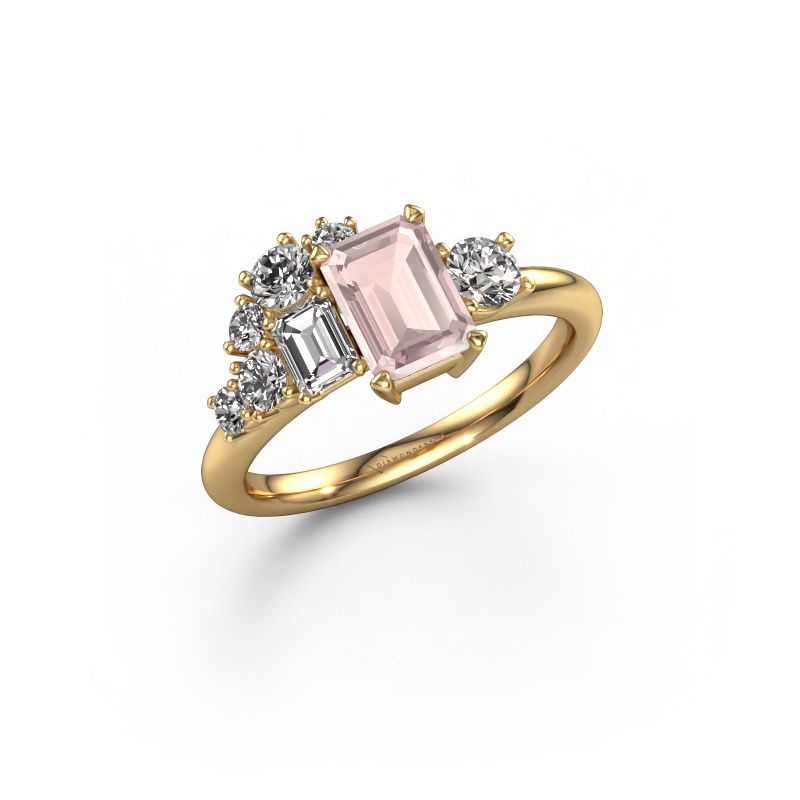 Ring Sabina 585 gold morganite champagne 7x5 mm