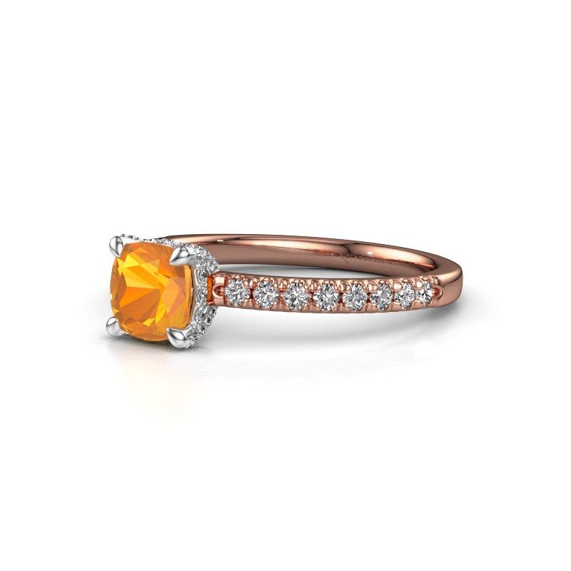 Image of Engagement ring saskia 1 cus<br/>585 rose gold<br/>Citrin 5.5 mm