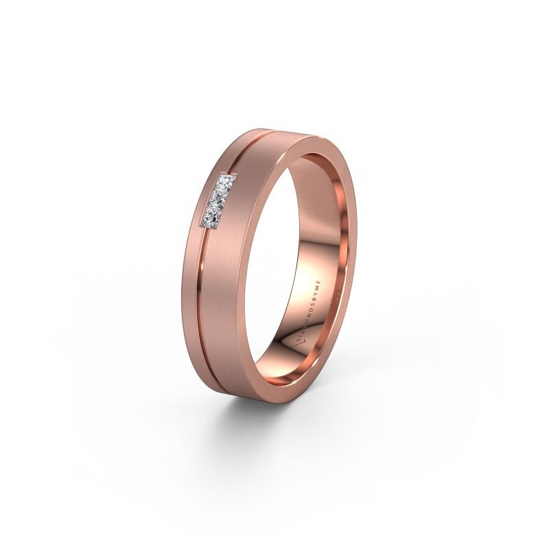 Wedding ring WH0158L14X 585 rose gold lab-grown diamond ±4.5 x 1.4 mm