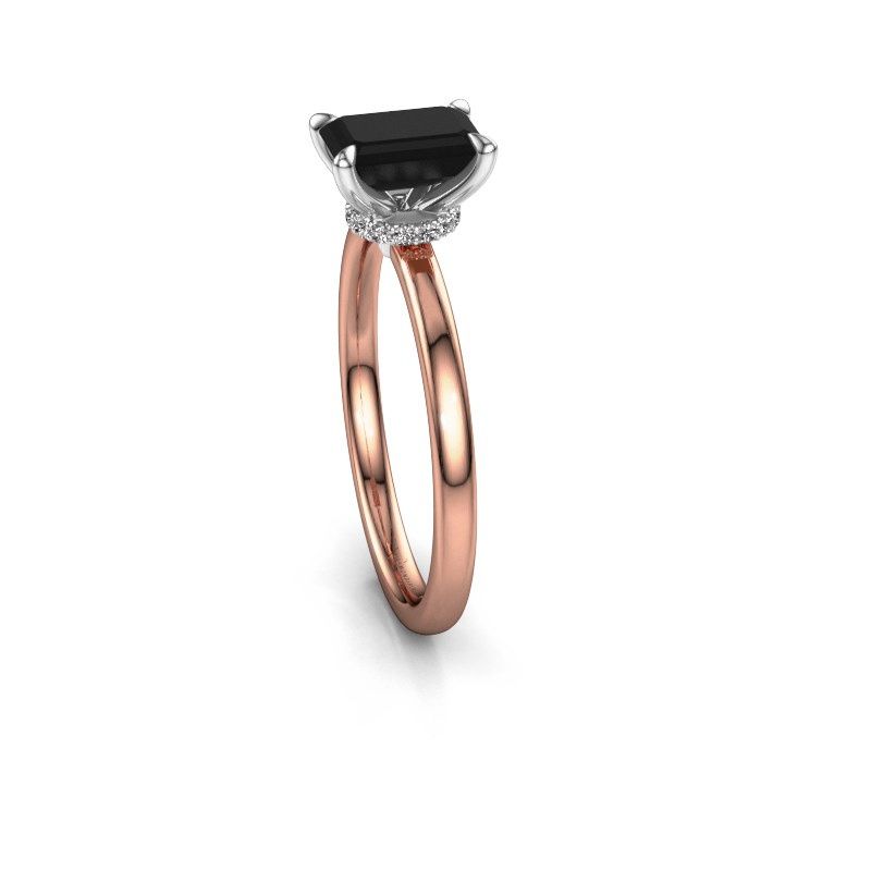 Afbeelding van Verlovingsring Crystal EME 3 585 rosé goud zwarte diamant 1.380 crt