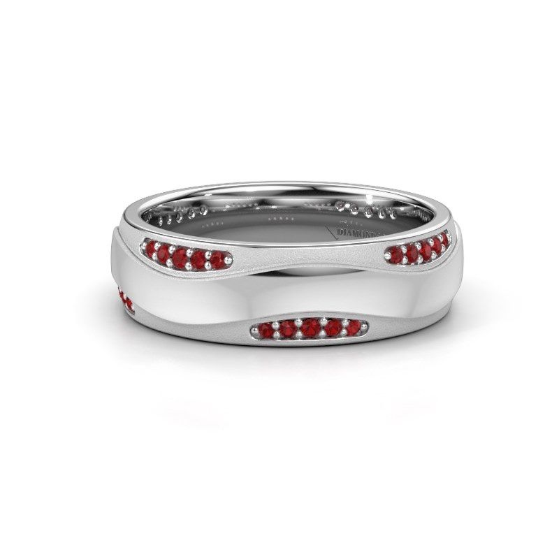 Afbeelding van Trouwring WH2062L26BM 585 witgoud robijn ±6x2 mm