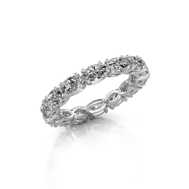 Bild von Ring vivienne ovl 5x3<br/>585 Weißgold<br/>Zirkonia 5x3 mm