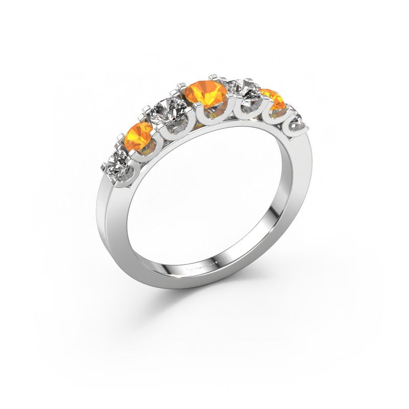 Ring Selina 3 585 white gold citrin 3.7 mm