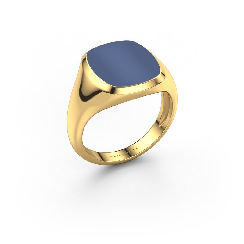 Siegelring Benjamin 3 Light 585 Gold Blau Lagenstein 14x12 mm