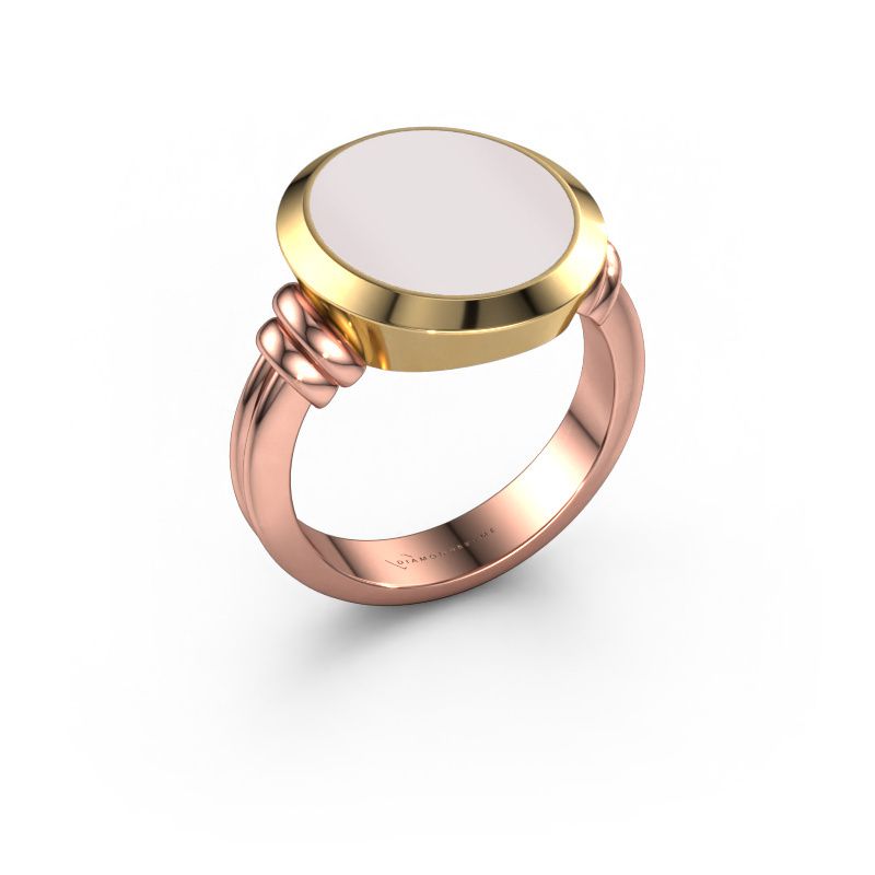 Siegelring Jake 4 585 Roségold Rot Lagenstein 15x13 mm