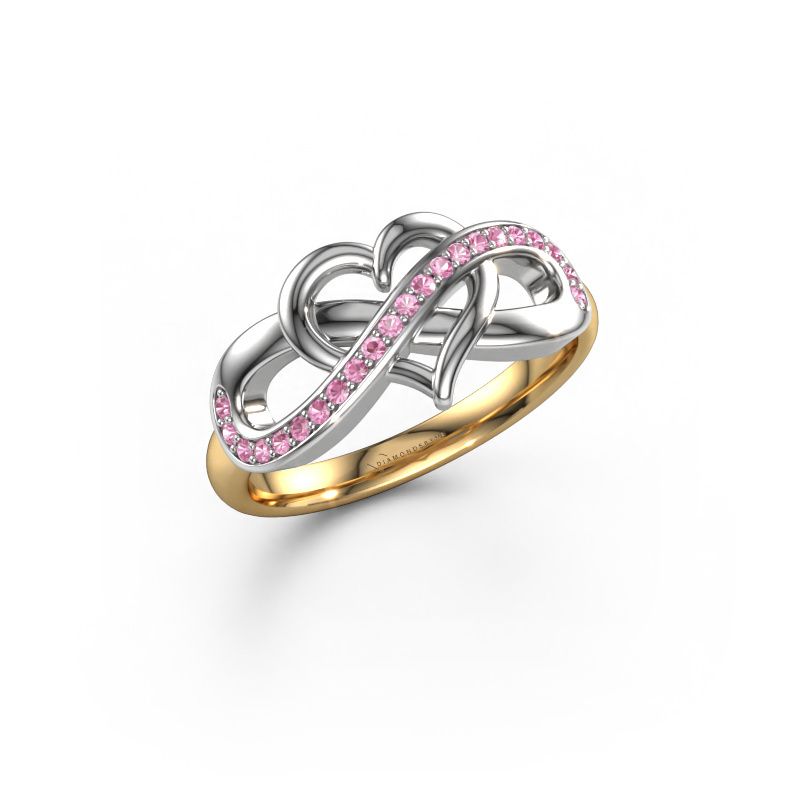 Ring Yael 585 gold pink sapphire 1.1 mm