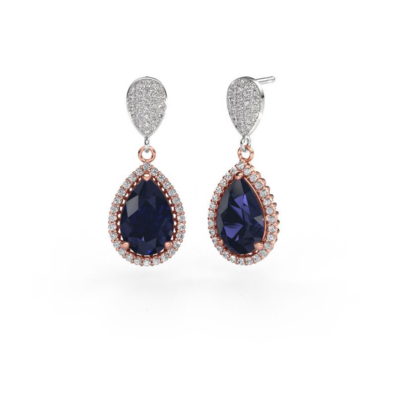 Ohrhänger Tilly per 2 585 Roségold Saphir 12x8 mm
