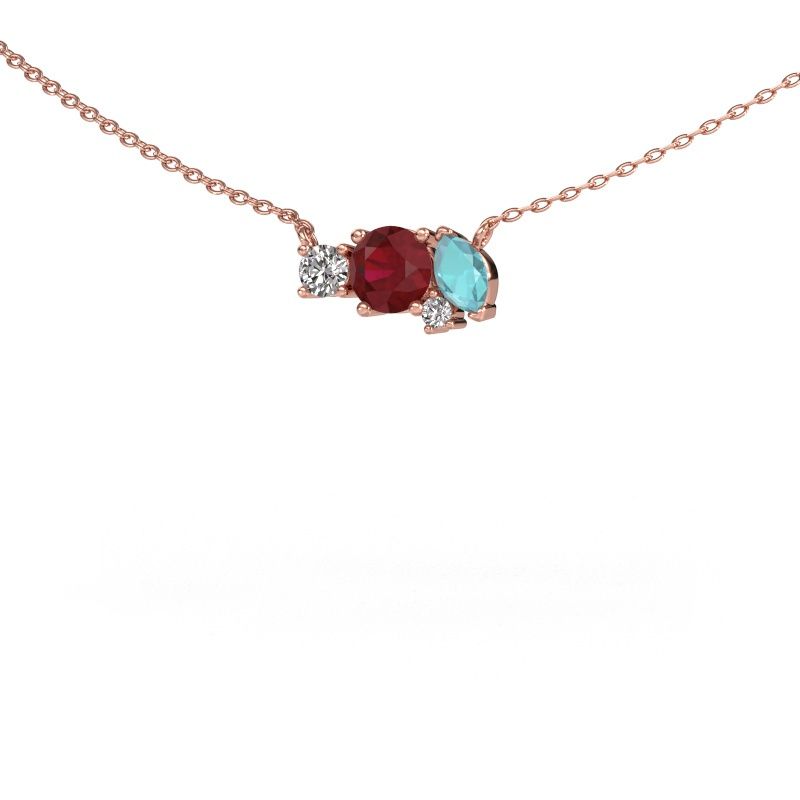 Pendentif Frauke RND 585 or rose rubis 5 mm