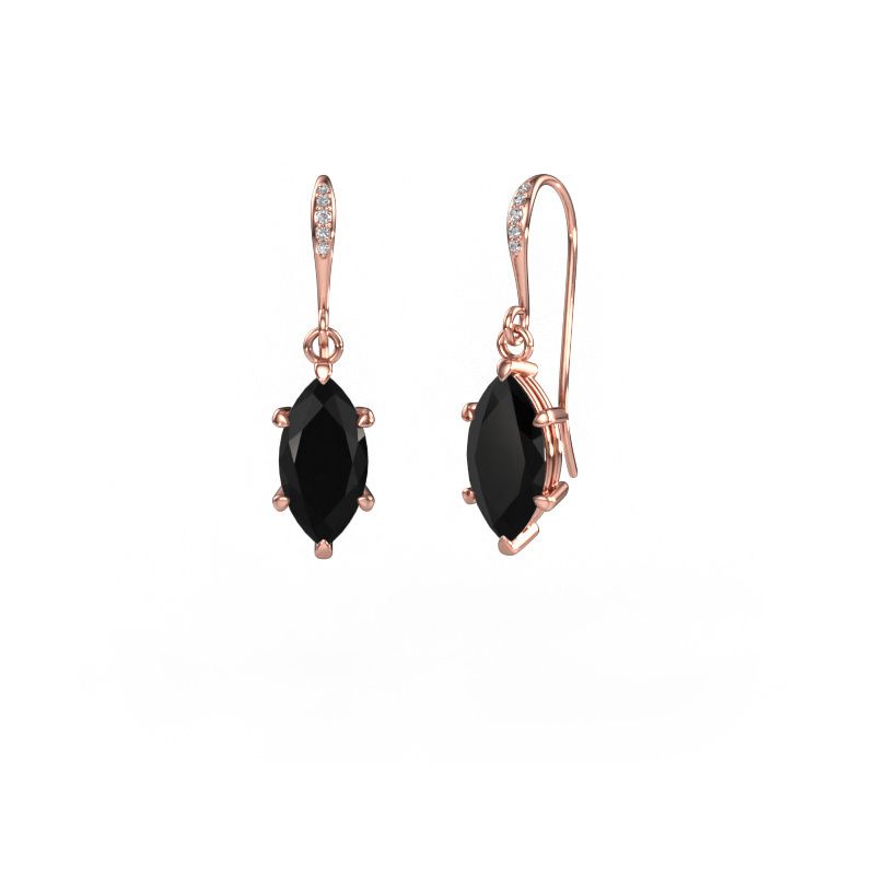 Pendants d'oreilles Laurie MRQ 2 585 or rose diamant noir 2.430 crt