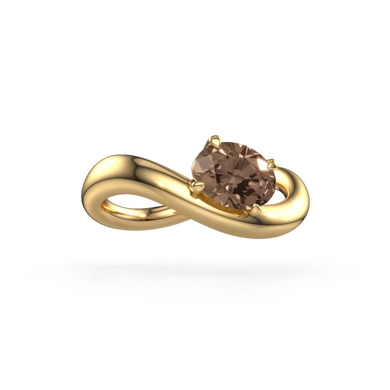 Engagement ring Chloe OVL 585 gold brown diamond 0.80 crt