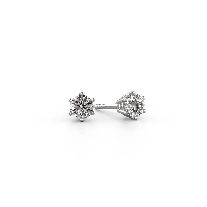 Earrings Fay 585 white gold zirconia 4.2 mm
