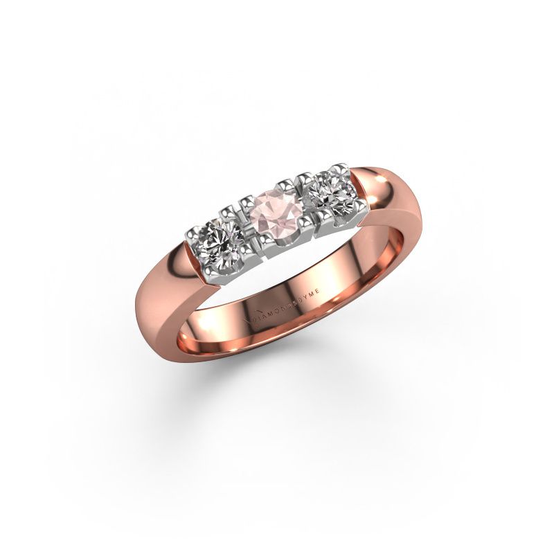 Ring Rianne 3 585 rose gold morganite champagne 3.4 mm