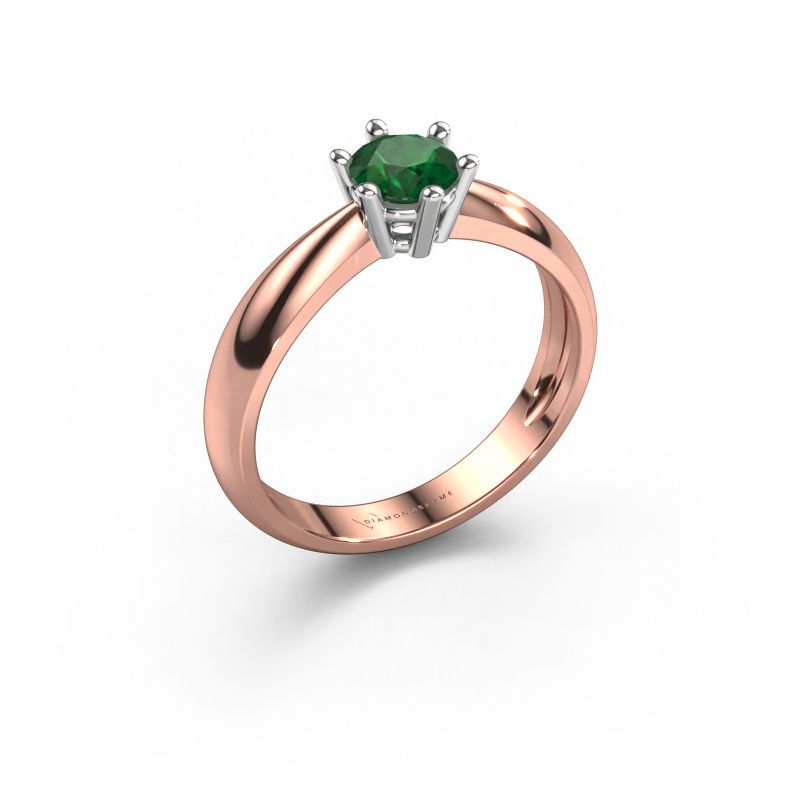 Verlobungsring Fay 585 Roségold Smaragd 5 mm