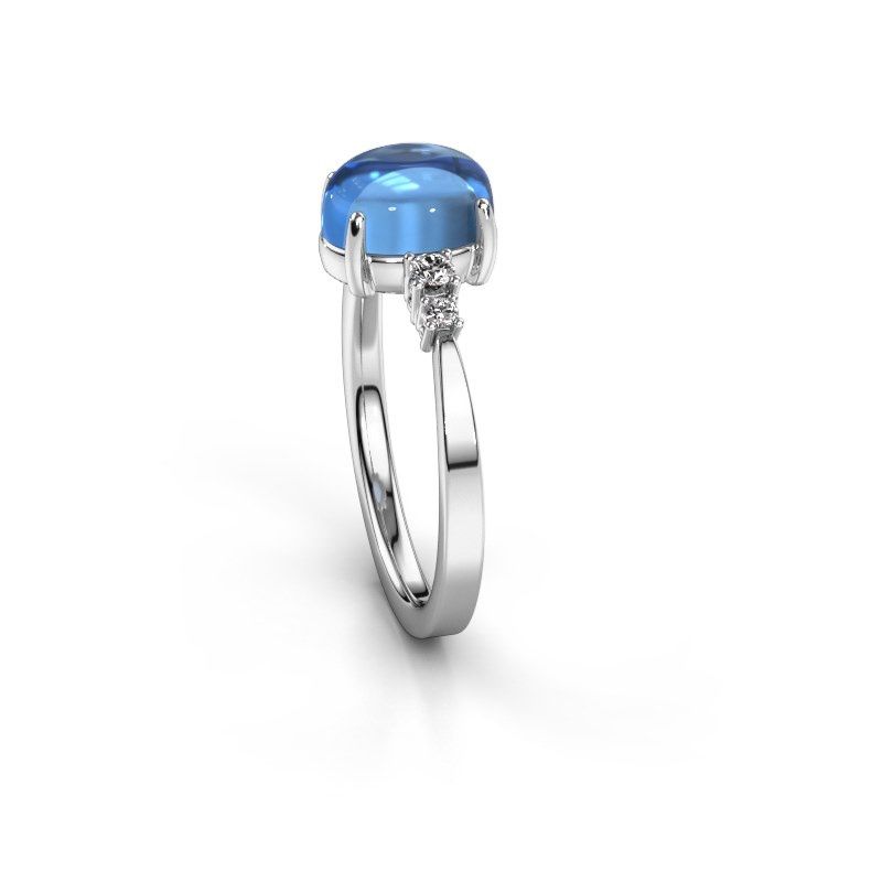 Afbeelding van Ring Jelke<br/>950 platina<br/>Blauw topaas 8x6 mm