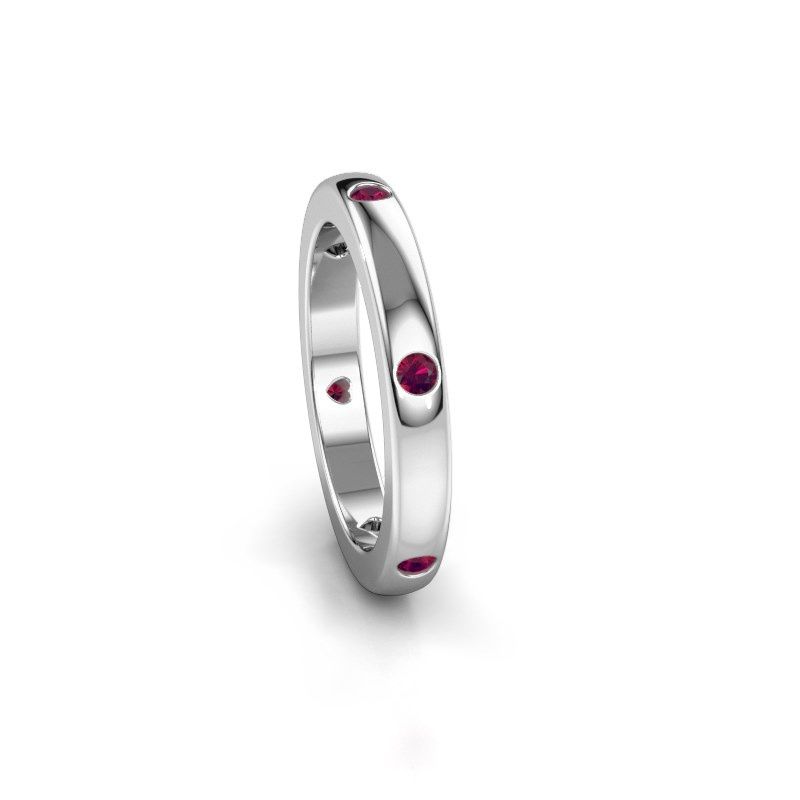 Image of Stackable ring Charla 585 white gold rhodolite 2 mm