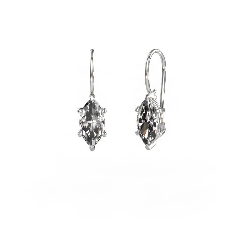 Drop earrings Cleo MRQ 585 white gold lab-grown diamond 1.50 crt