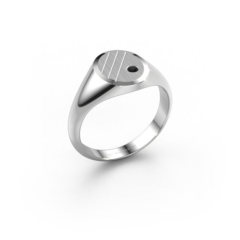 Pinky ring Wesley 1 950 platinum black diamond 0.036 crt