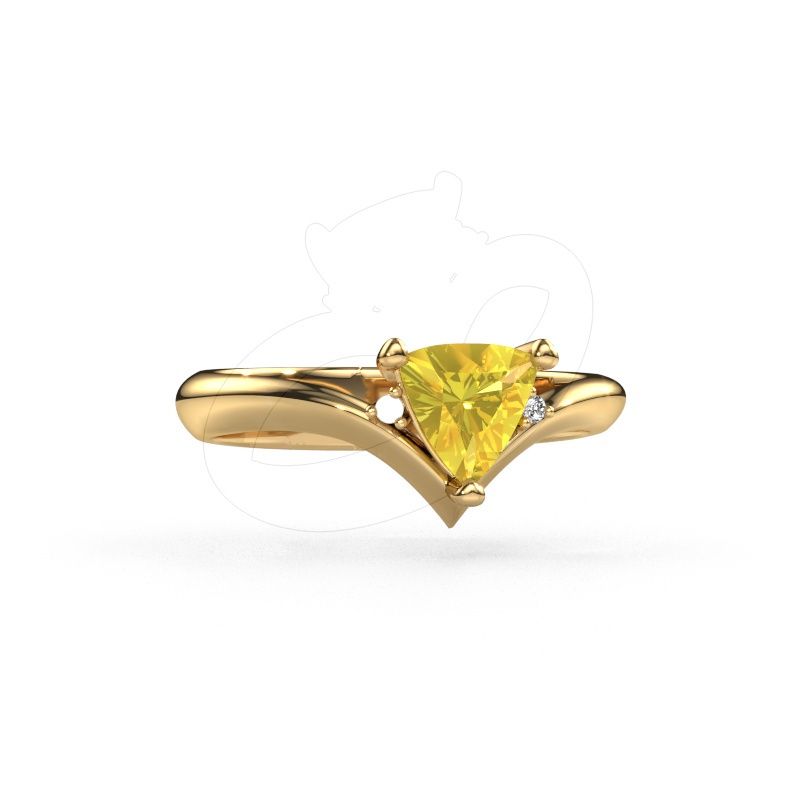 Anillo Arlette 585 oro zafiro amarillo 7 mm