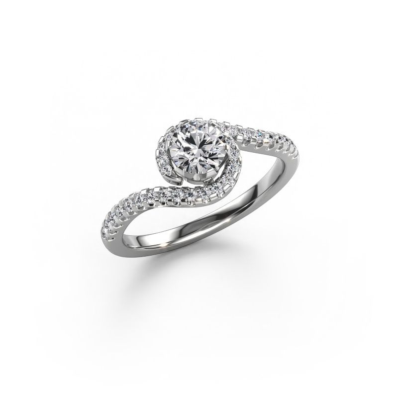 Engagement ring Elli 950 platinum lab grown diamond 0.752 crt