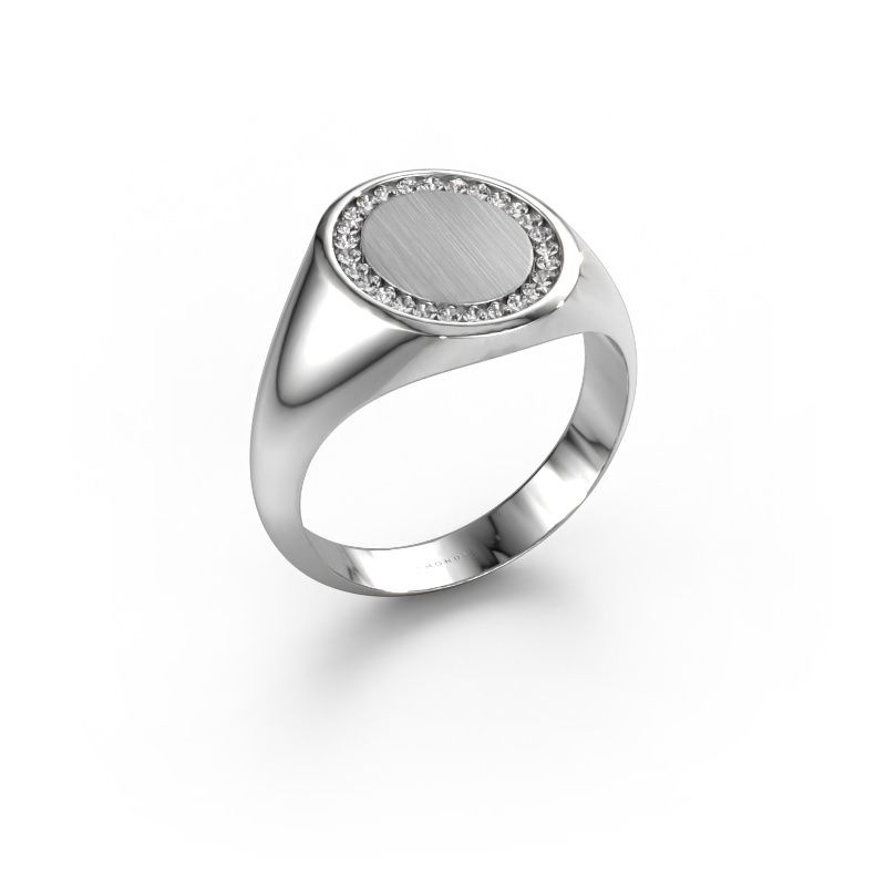 Men's ring Floris Oval 3 585 white gold lab-grown diamond 0.203 crt