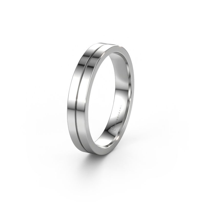 Trouwring WH0200M14AP 585 witgoud ±4x1.7 mm