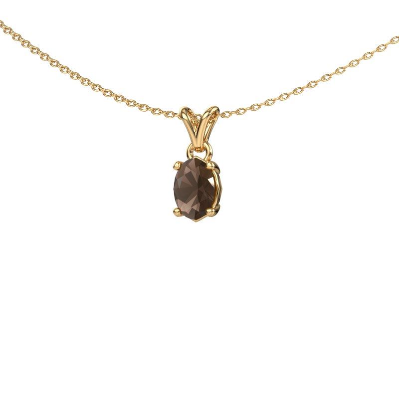 Hanger Lucy 1 585 goud rookkwarts 7x5 mm