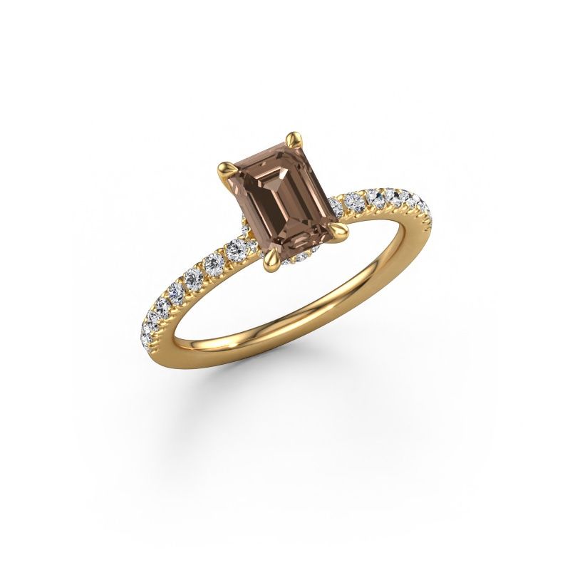 Engagement ring Crystal EME 4 585 gold brown diamond 1.46 crt