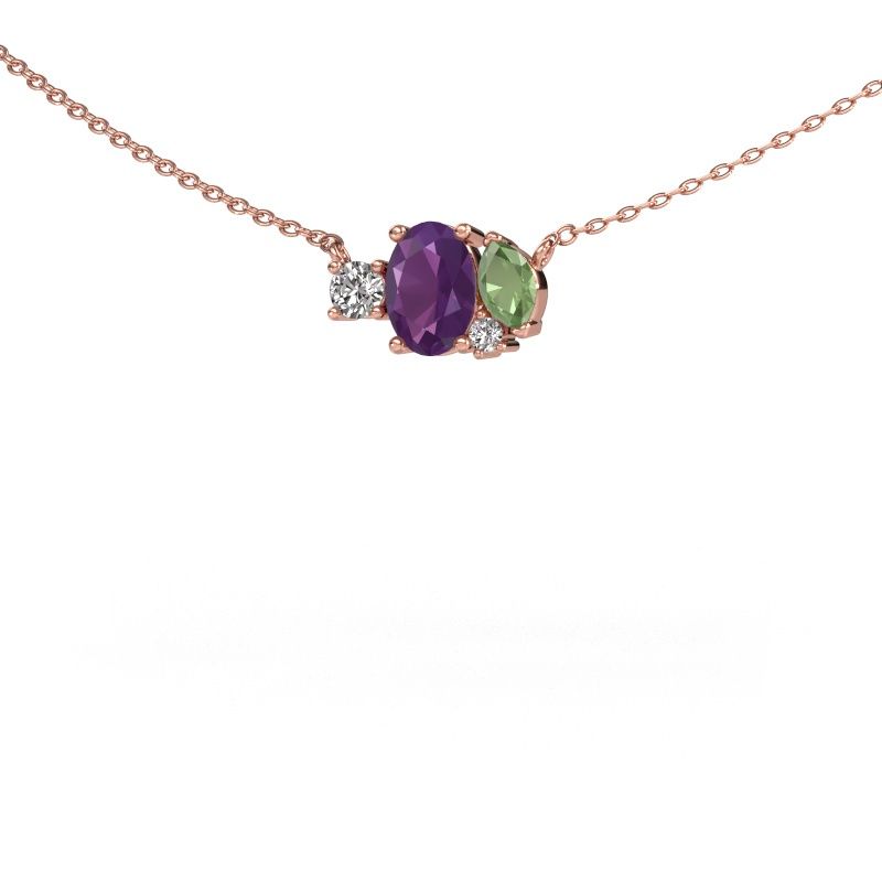 Pendentif Frauke OVL 585 or rose améthyste 7x5 mm