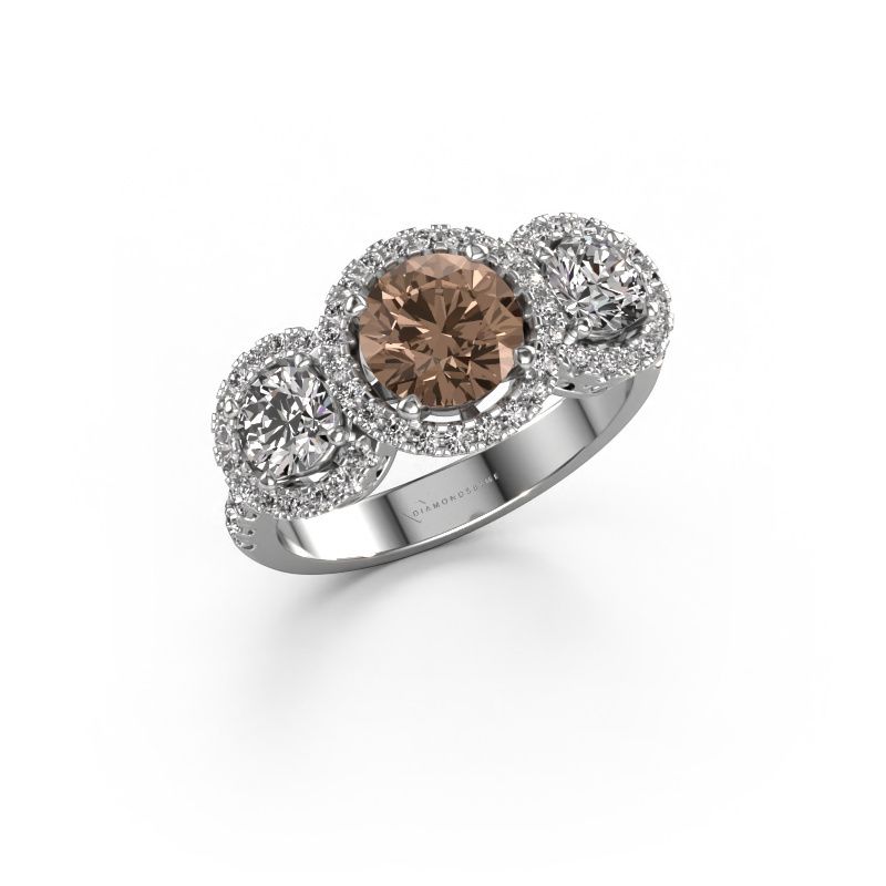 Ring Lacie 950 platina bruine diamant 2.242 crt