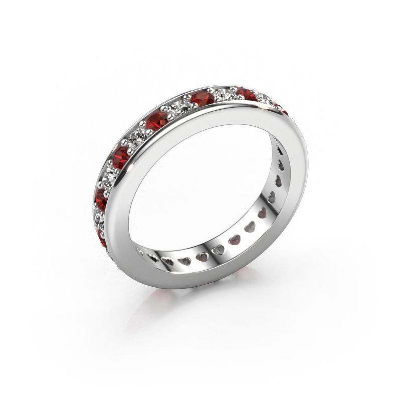 Bague superposable Nienke 585 or blanc grenat 2.2 mm
