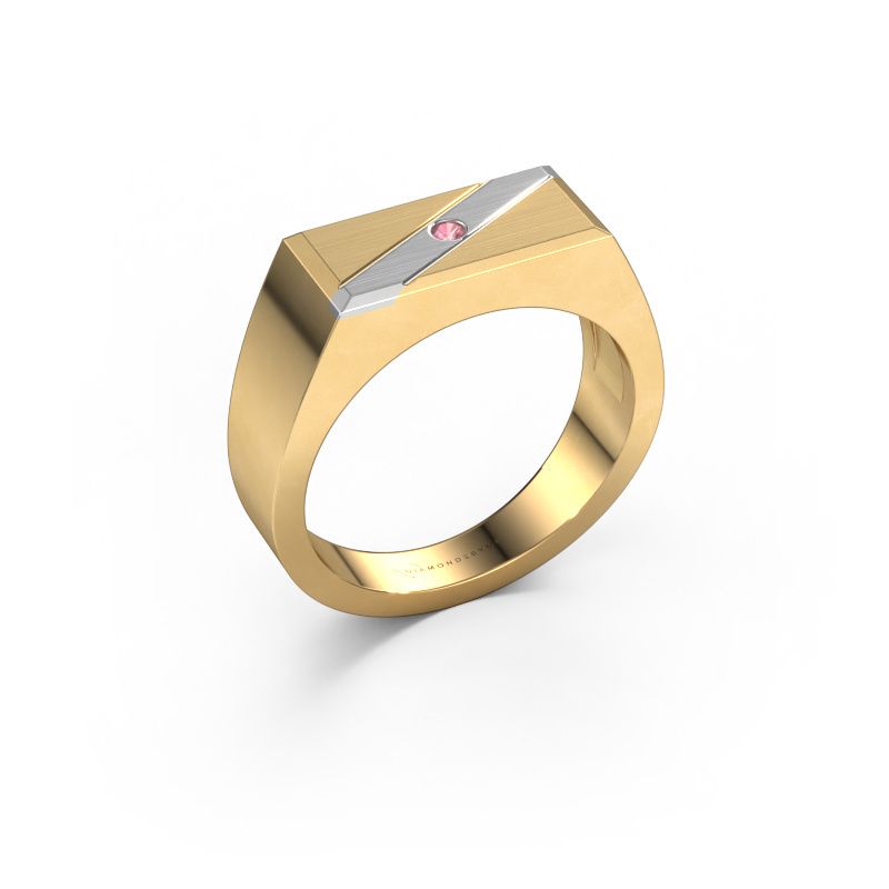 Men's ring Dree 3 585 gold tourmaline pink 2 mm