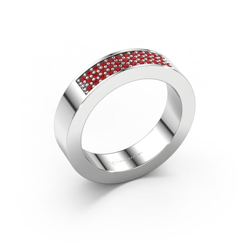 Bague Lindsey 1 950 platine rubis 1.1 mm