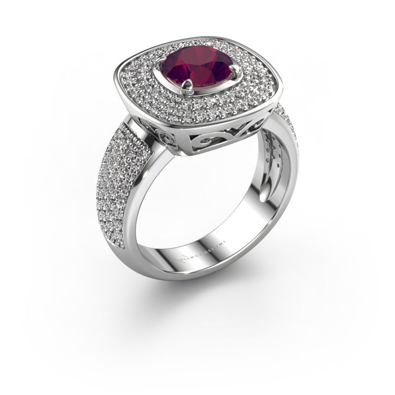 Ring Eliana 585 white gold rhodolite 6 mm