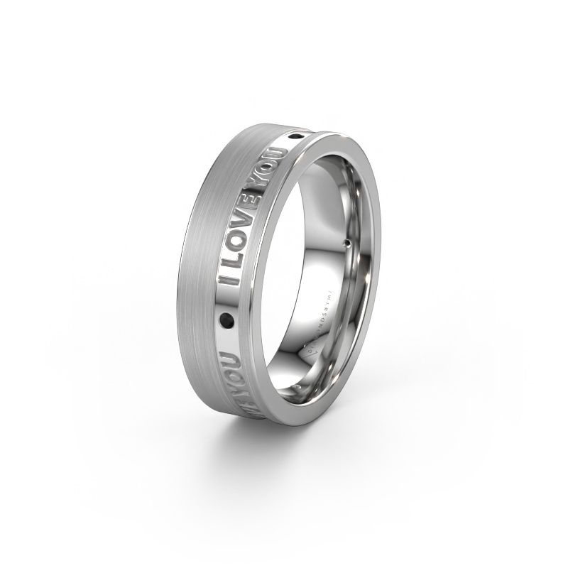 Wedding ring WH2076L16CM 950 platinum ±0.24x0.09in black diamond