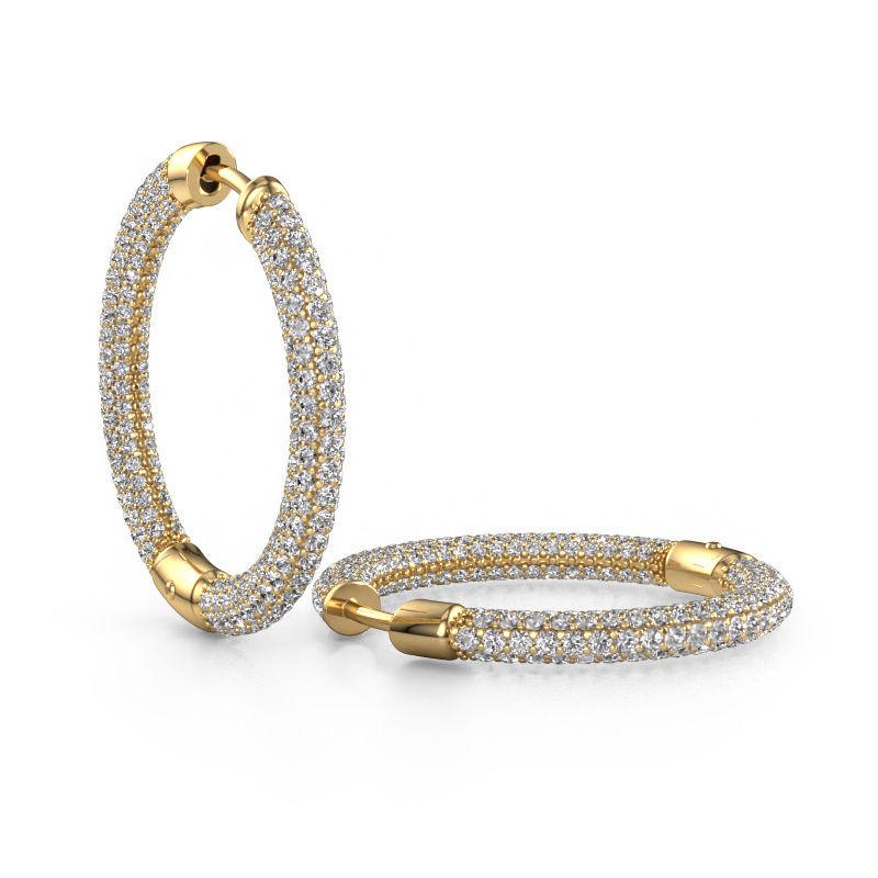 Créoles Hope 20mm 585 or jaune diamant synthétique 3.457 crt
