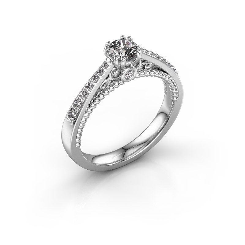 Afbeelding van Verlovingsring Rozella<br/>585 witgoud<br/>Diamant 0.518 crt