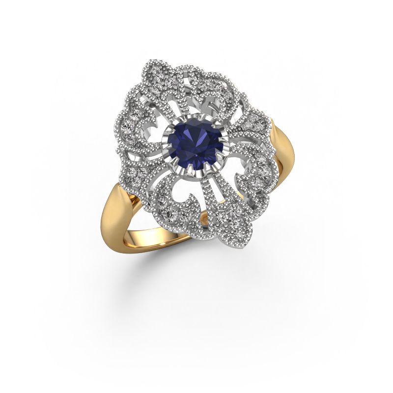 Bague de fiançailles Naida 585 or jaune saphir 5 mm