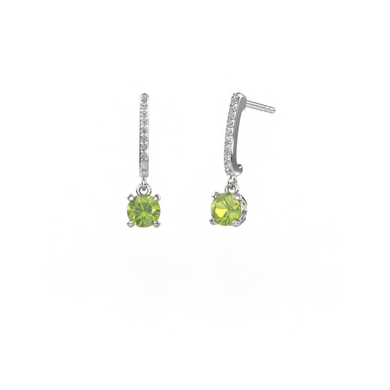 Pendants d'oreilles Tanja 1 585 or blanc péridot 5 mm