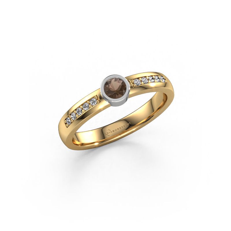 Ring Ise 2 585 gold smokey quartz 4 mm