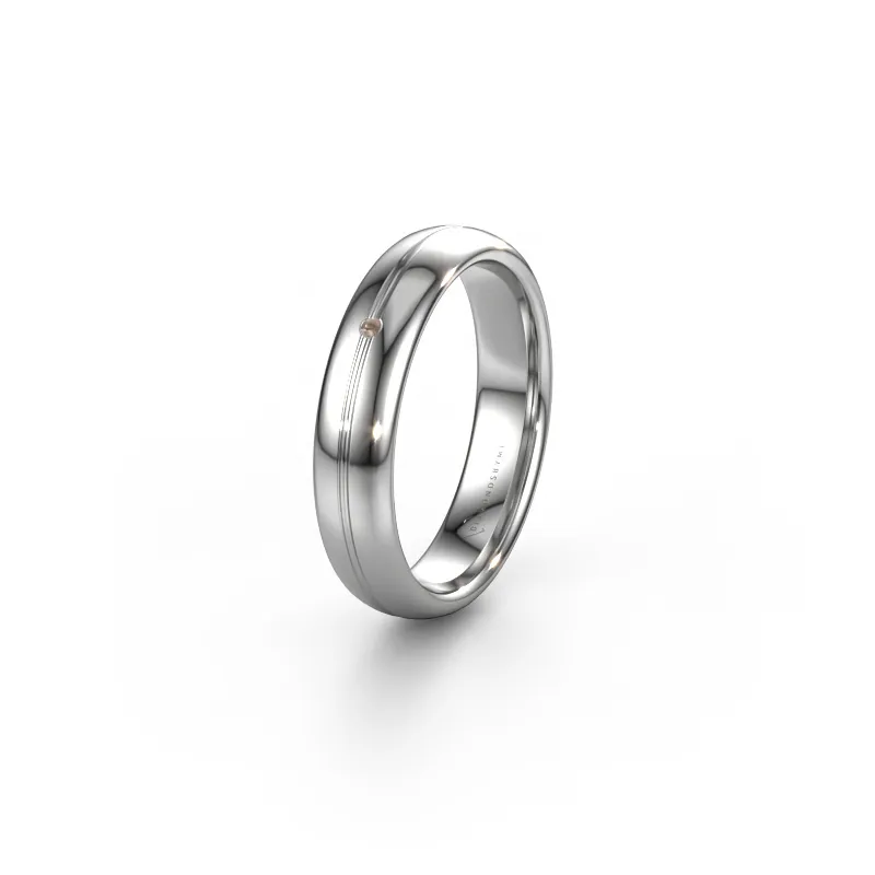 Wedding ring WH2142L34A 585 white gold brown diamond ±4x1.7 mm