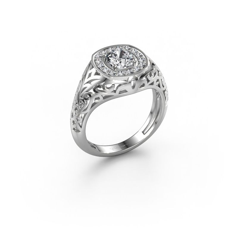 Bague pour homme Quinten 585 or blanc diamant 0.86 crt