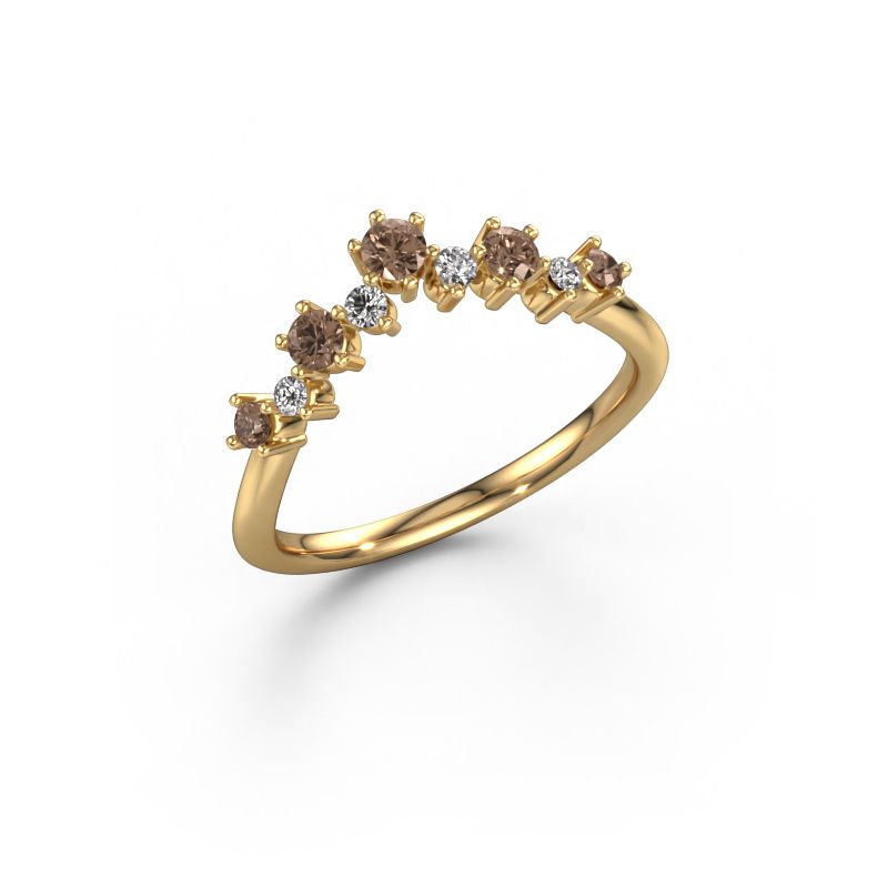 Stackable ring Carly B 585 gold brown diamond 0.346 crt