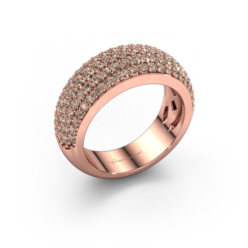 Bague Cristy 585 or rose diamant brun 1.425 crt