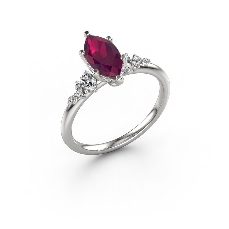 Verlovingsring Emma MRQ 950 platina rhodoliet 10x5 mm