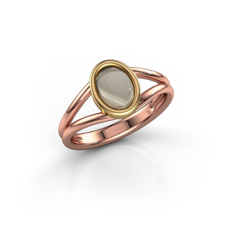 Afbeelding van Ring Lieselotte<br/>585 rosé goud<br/>Rookkwarts 9x7 mm