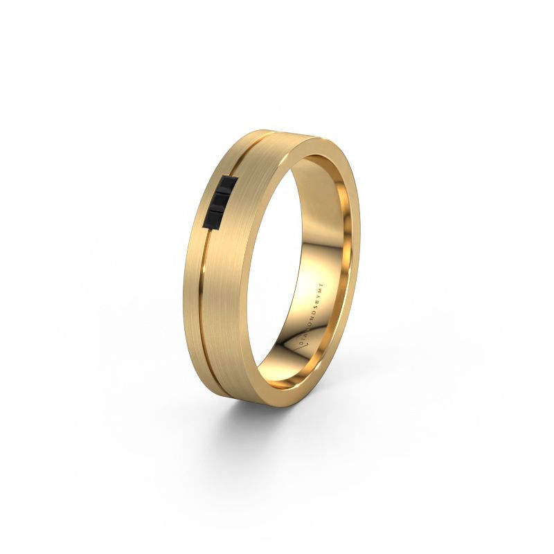 Wedding ring WH0158L14X 585 gold black diamond ±0.18x0.05 in