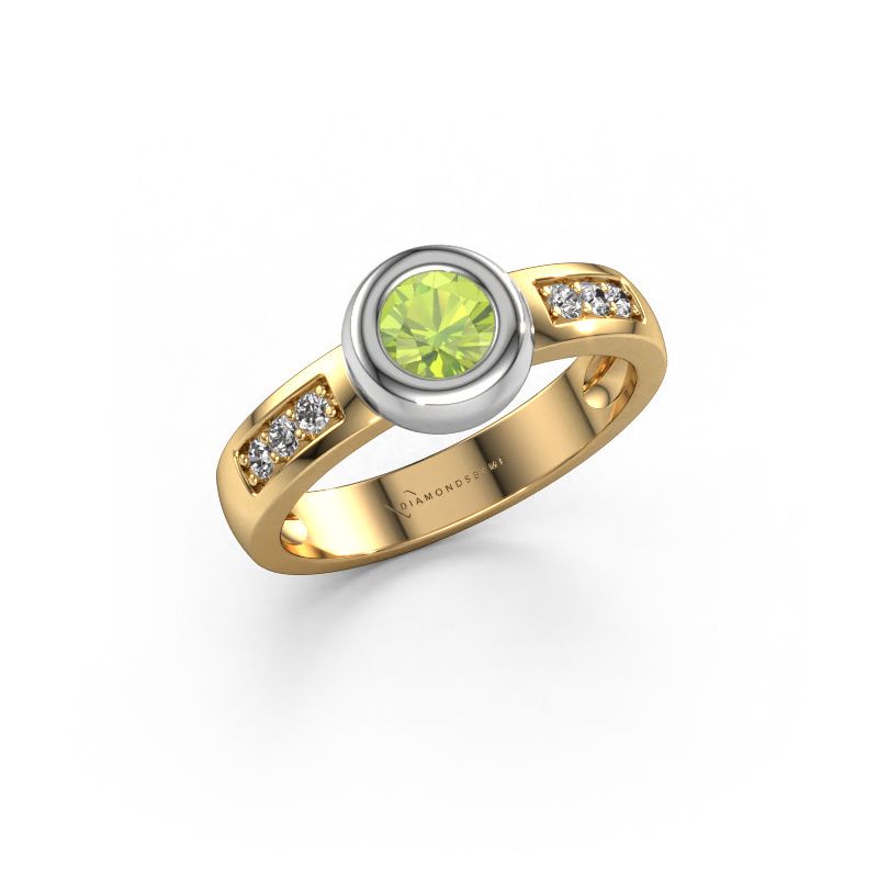 Ring Charlotte Round 585 gold peridot 4.7 mm