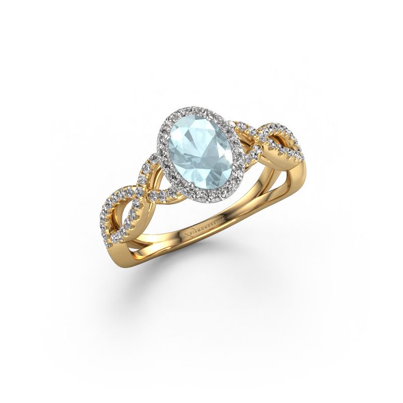 Engagement ring Dionne ovl 585 gold aquamarine 7x5 mm