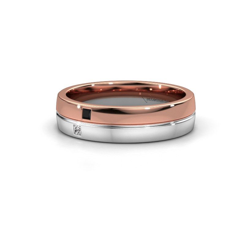 Afbeelding van Trouwring WH0231L25BP 585 rosé goud zwarte diamant ±5x2 mm